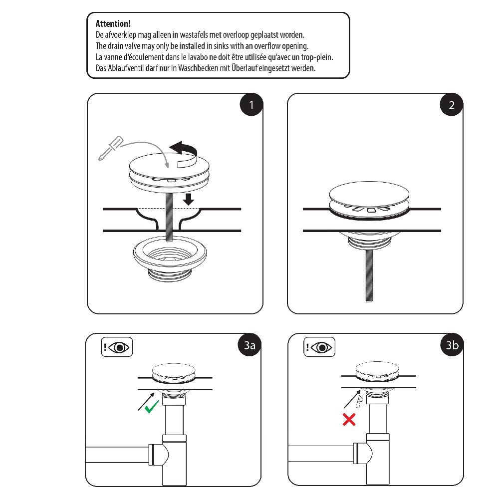 Differnz Differnz Afvoerplug – Always Open – Mat Wit