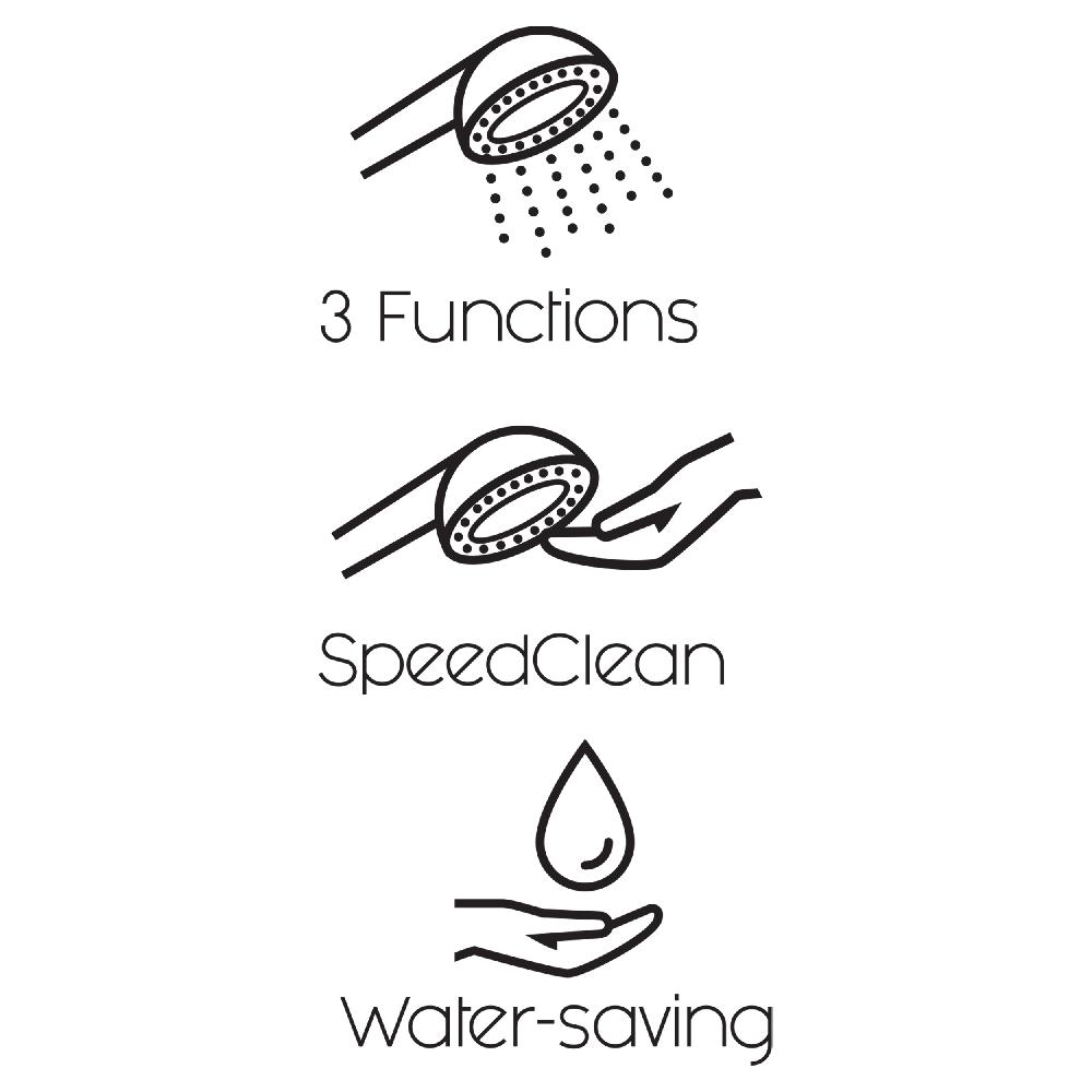 Differnz Differnz Handdouche – 3 Standen – Zwart