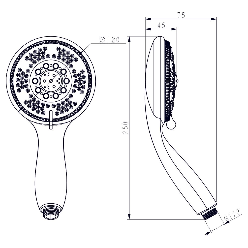 Differnz Differnz Handdouche – 5 Standen – Chroom