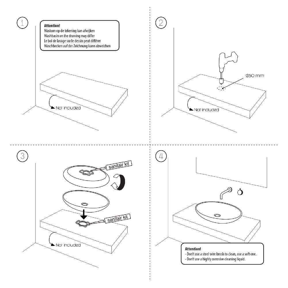 Differnz Differnz Puur Waskom – Ø 45 – Terrazzo – Zwart