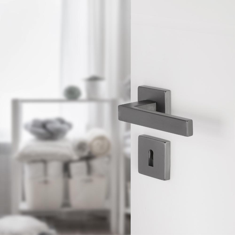 Differnz Differnz Rozet – Vierkant – Sleutel – Gun Metal