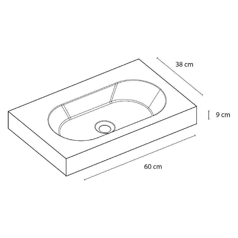 Differnz Differnz Somero Wastafel – 60 Cm – Wit
