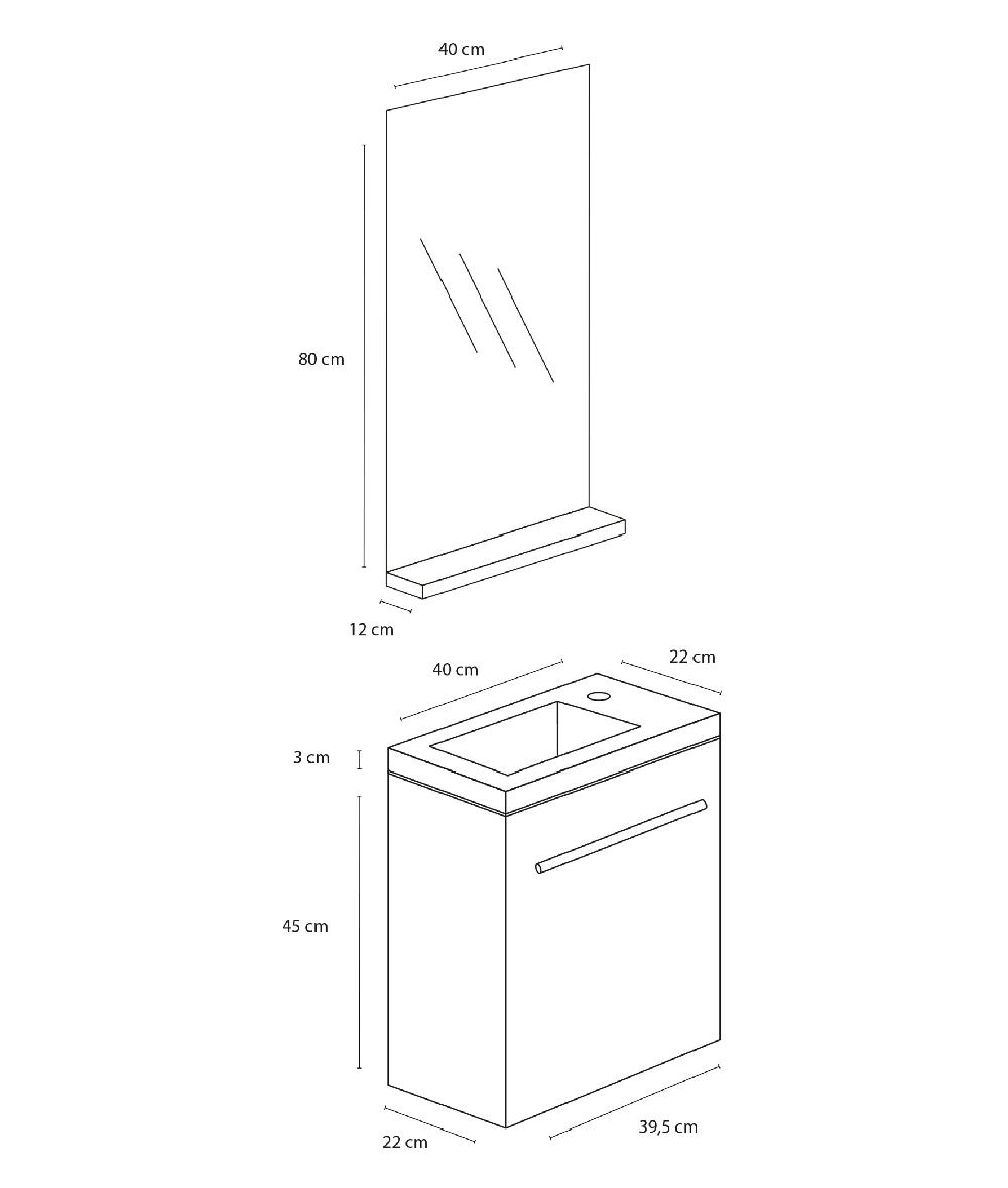 Differnz Differnz Tight Meubel Set – 40 Cm – Wit
