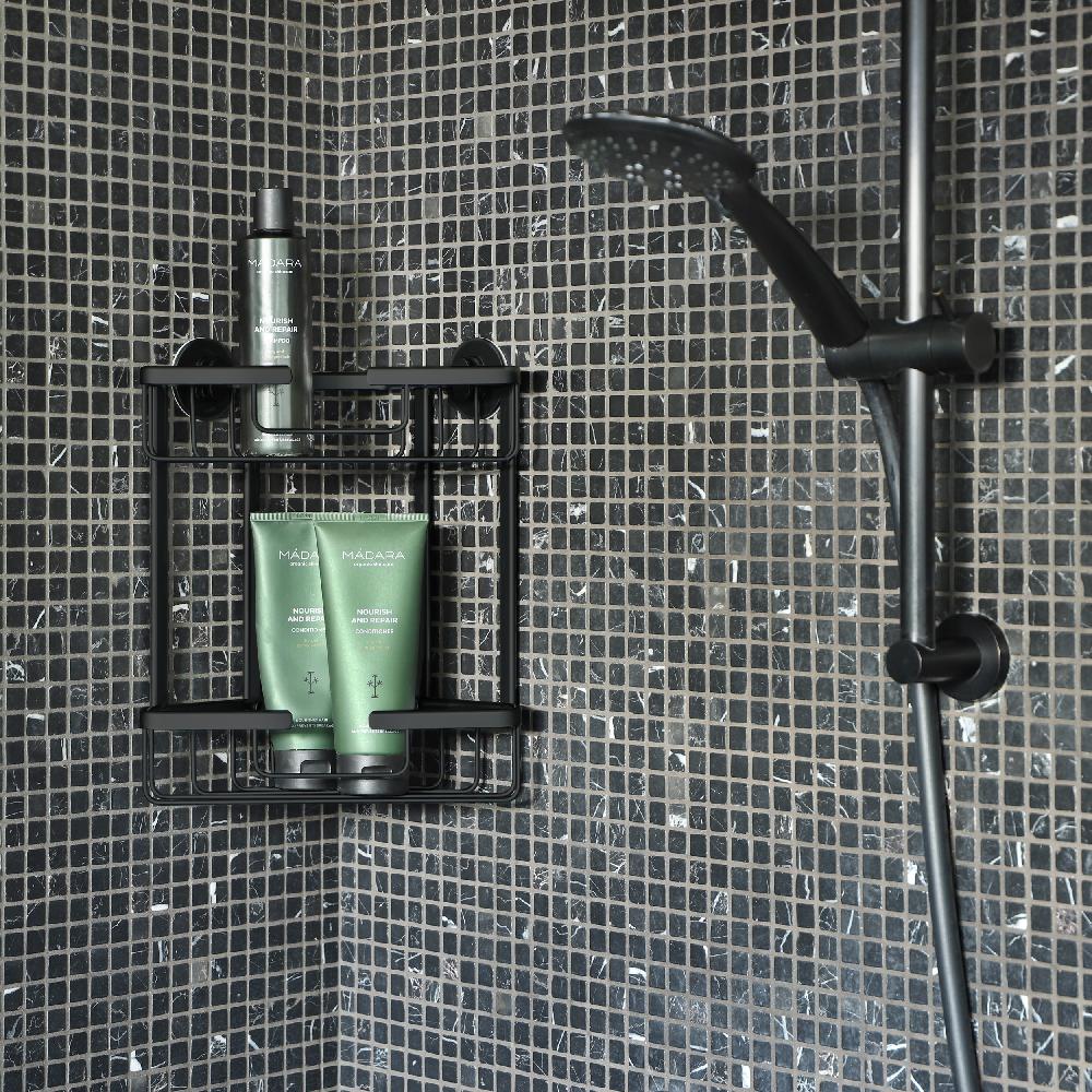 Differnz Differnz Draadmand – 2-laags Driehoek – Zonder Boren – Aluminium – 28 X 13 X 30 Cm – Zwart