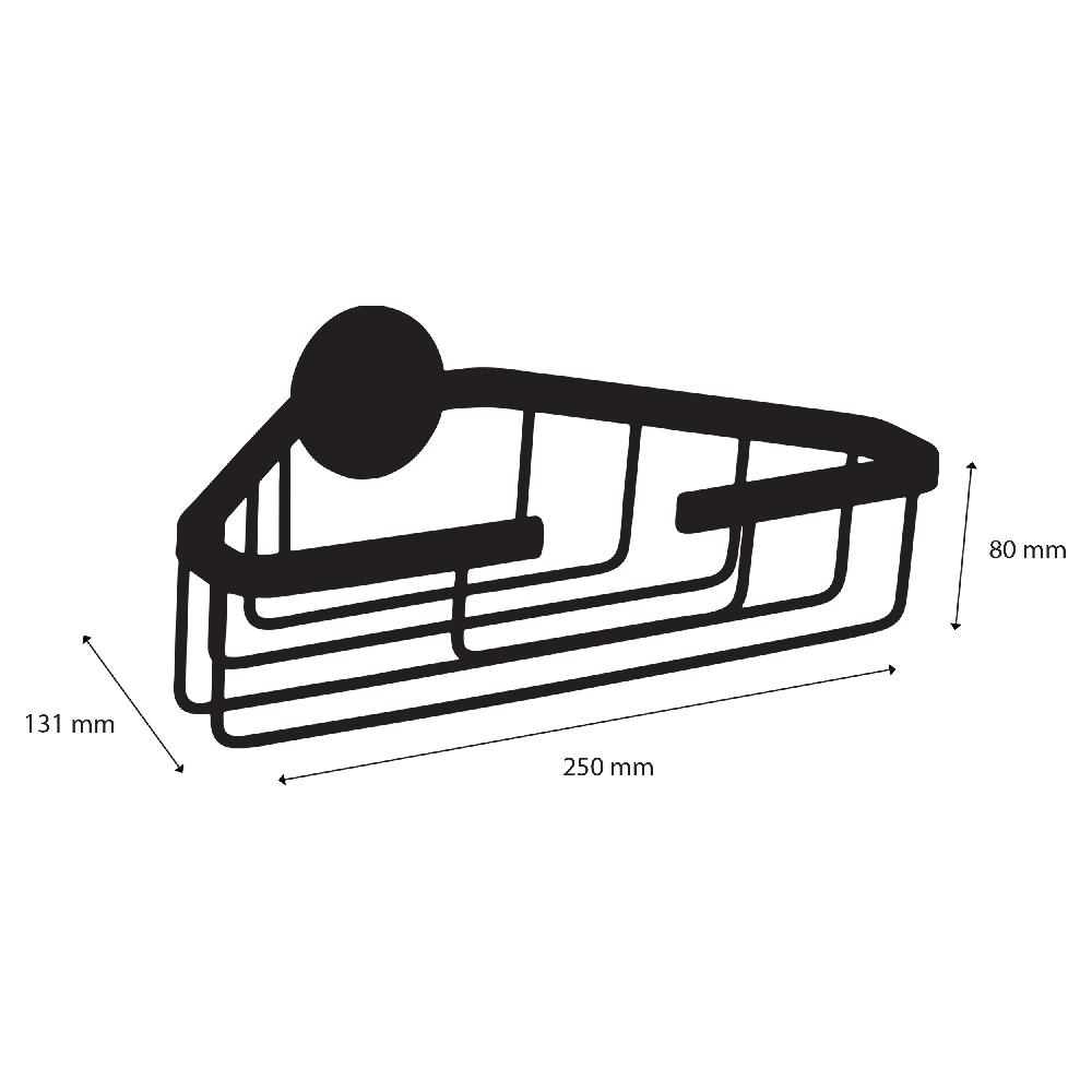 Differnz Differnz Draadmand – Driehoek – Zonder Boren – Aluminium – 25 X 13 X 8 Cm – Zwart