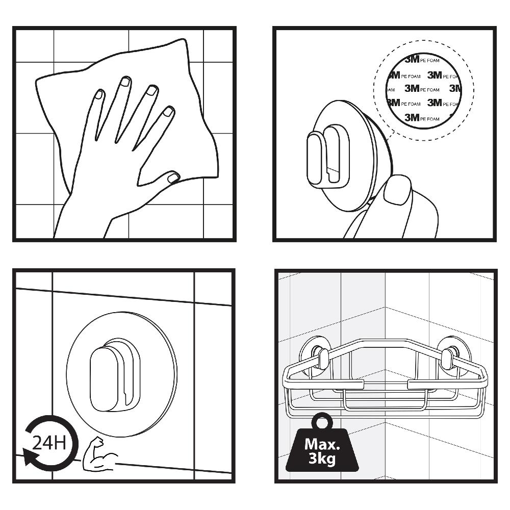 Differnz Differnz Draadmand – Driehoek – Zonder Boren – Aluminium – 25 X 13 X 8 Cm – Zwart