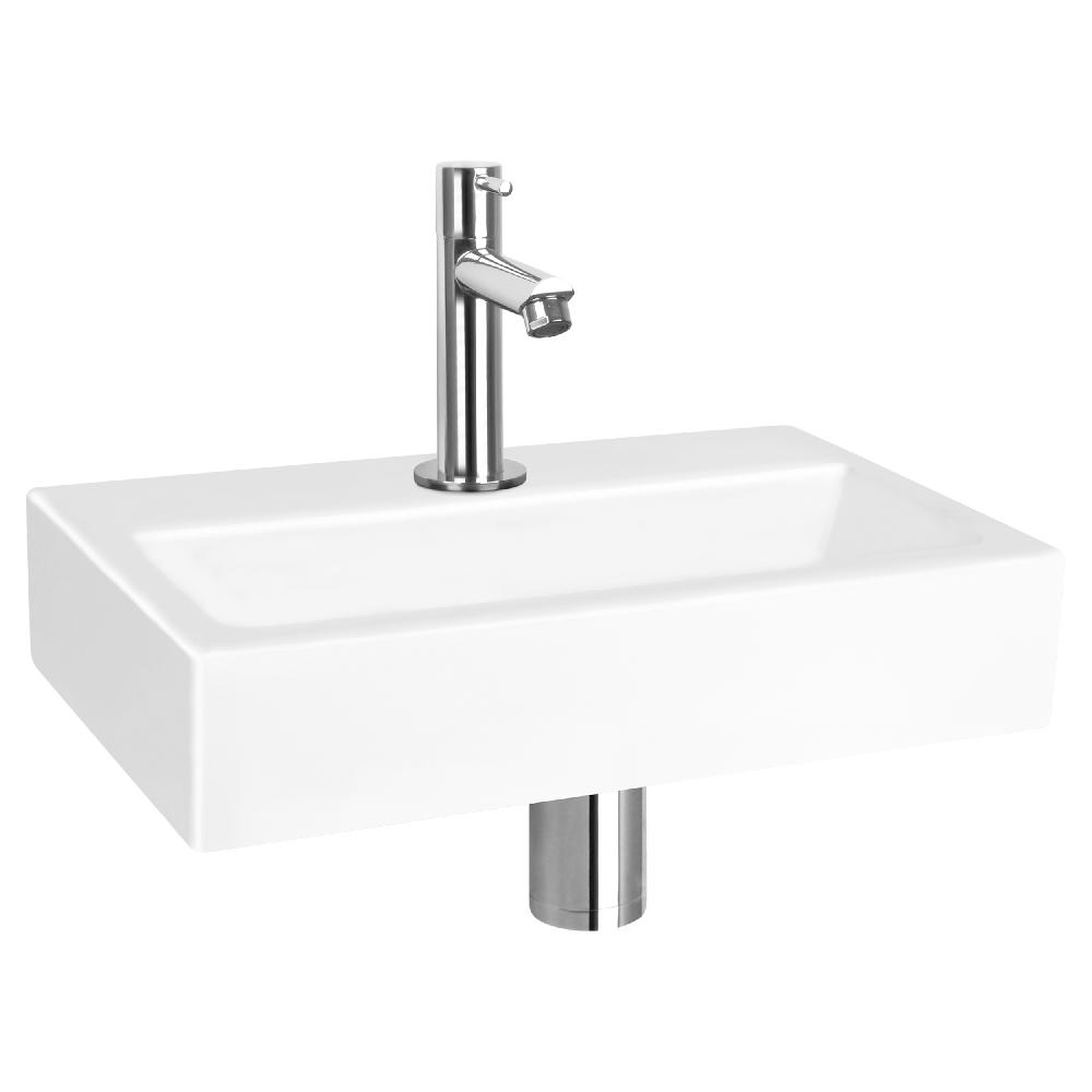 differnz Differnz Flat fonteinset – keramiek – kraan recht chroom – 38 x 24 x 7 cm