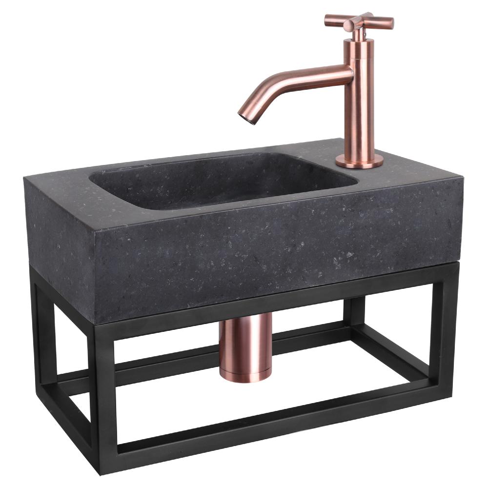 differnz Differnz fonteinset – bombai black – natuursteen – kraan kruis rood koper – 40 x 22 x 9 cm – met handdoekrek differnz Differnz fonteinset – bombai black – natuursteen – kraan kruis rood koper – 40 x 22 x 9 cm – met handdoekrek