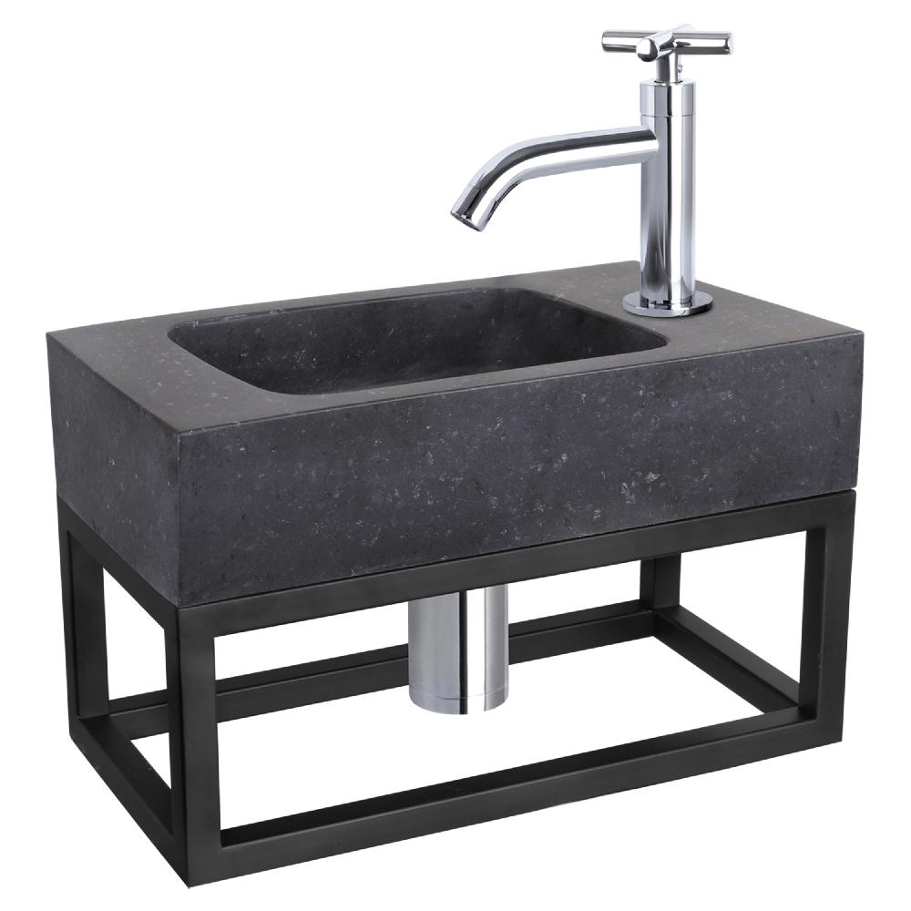 differnz Differnz fonteinset – bombai black – natuursteen – kraan kruis chroom – 40 x 22 x 9 cm – met handdoekrek differnz Differnz fonteinset – bombai black – natuursteen – kraan kruis chroom – 40 x 22 x 9 cm – met handdoekrek