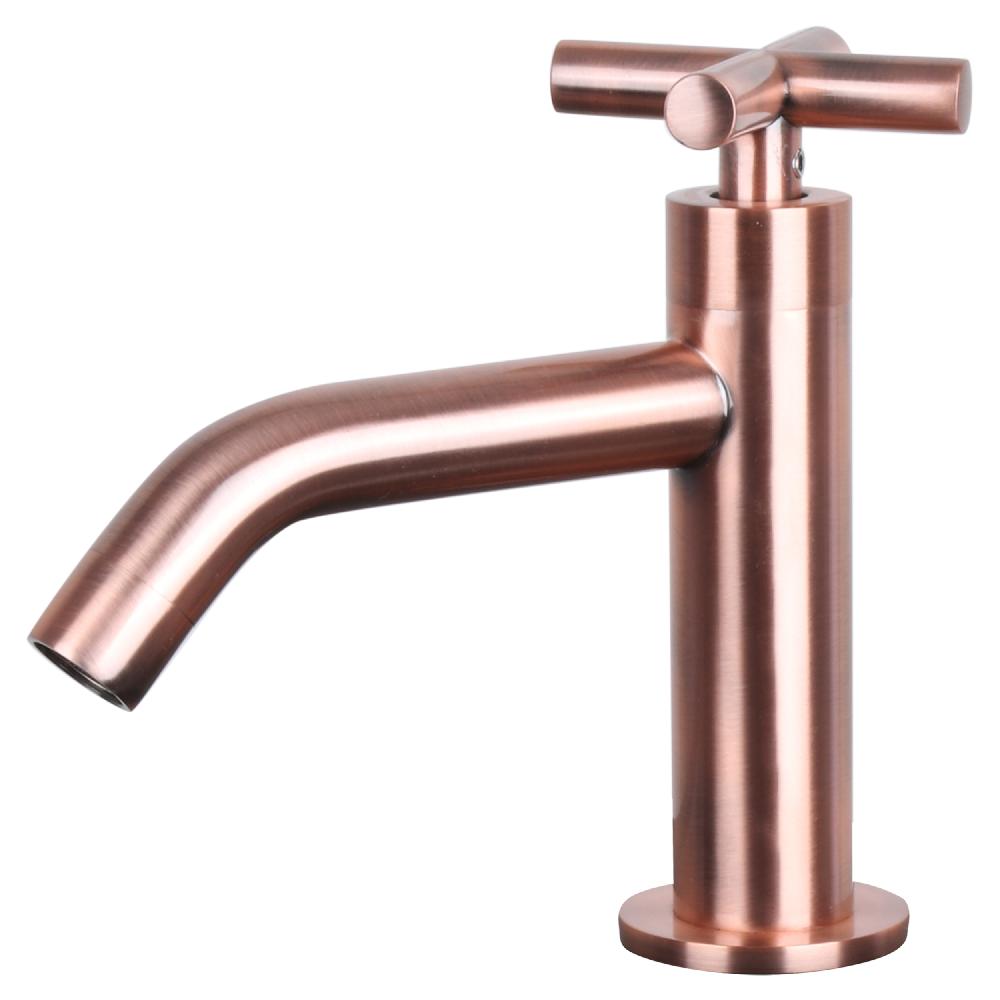 Differnz Differnz Force Fonteinset – Beton Donkergrijs – Kraan Kruis Rood Koper – 40 X 22 X 9 Cm – Met Handdoekrek