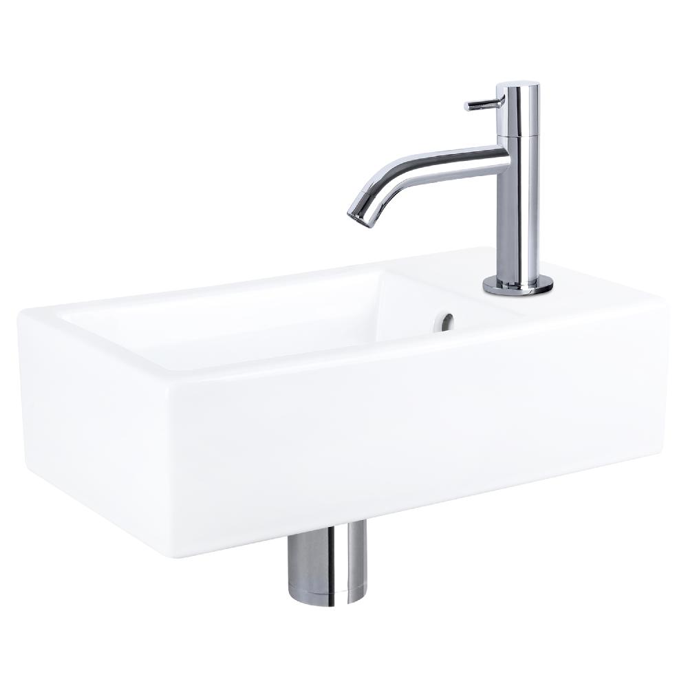 differnz Differnz Force fonteinset – keramiek – kraan gebogen chroom – 40 x 22 x 11.5 cm