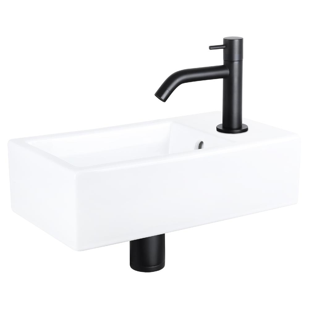 differnz Differnz Force fonteinset – keramiek – kraan gebogen mat zwart – 40 x 22 x 11.5 cm