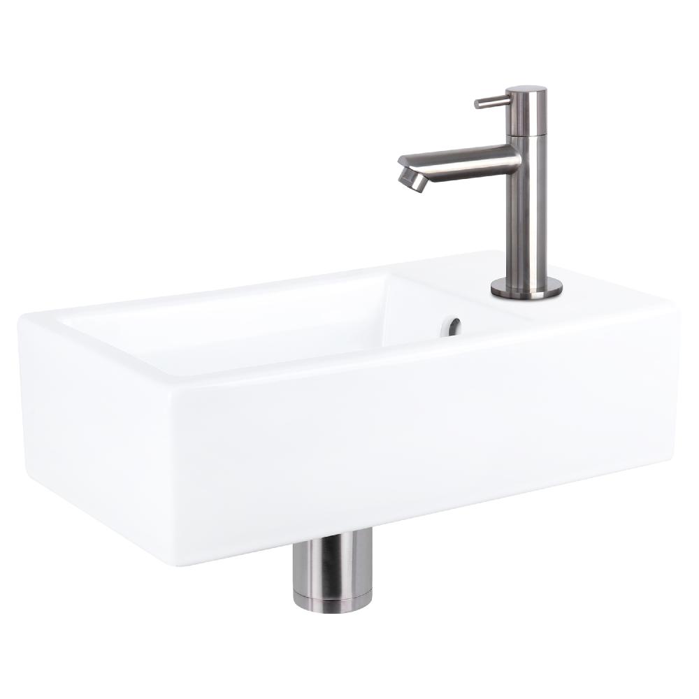 differnz Differnz Force fonteinset – keramiek – kraan recht mat chroom – 40 x 22 x 11.5 cm