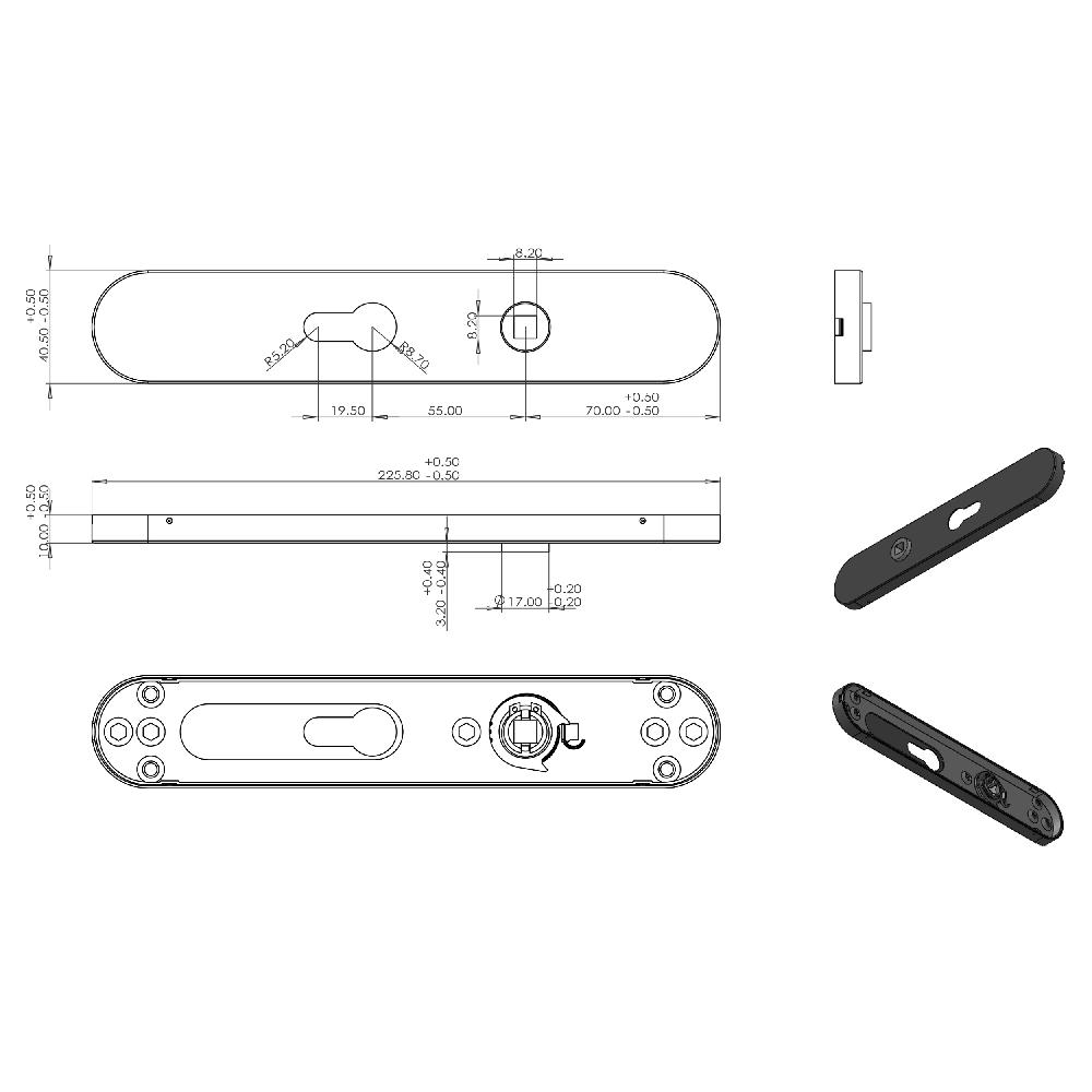 Differnz Differnz Groningen Deurkruk – Ovaal Schild – Cilinder 55 Mm – Zwart