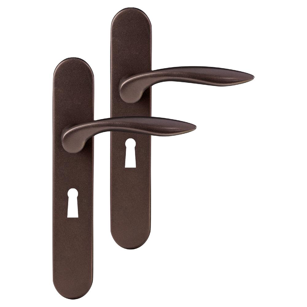 differnz Differnz Groningen deurkruk – ovaal schild – sleutel 56 mm – brons