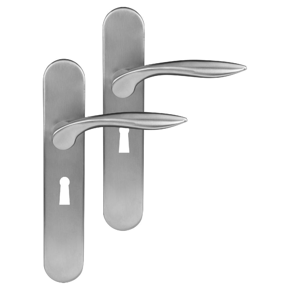 differnz Differnz Groningen deurkruk – ovaal schild – sleutel 56 mm – mat chroom