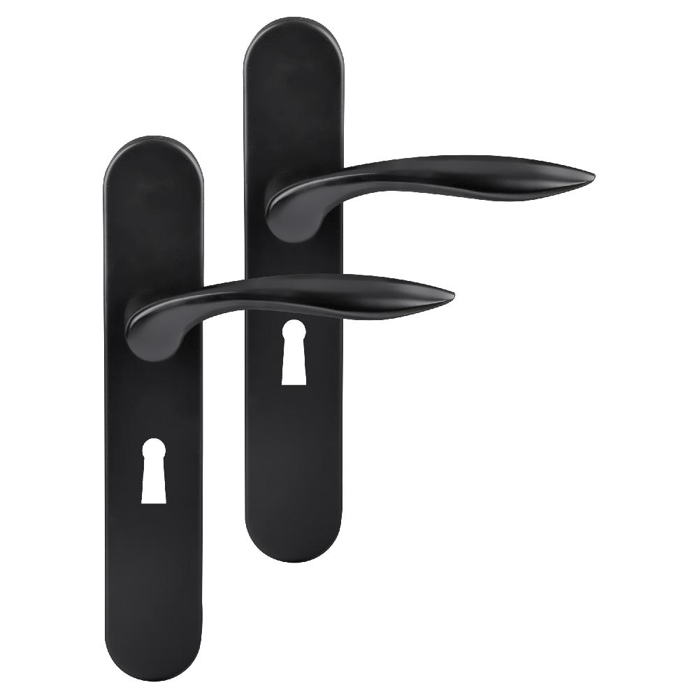 differnz Differnz Groningen deurkruk – ovaal schild – sleutel 56 mm – zwart