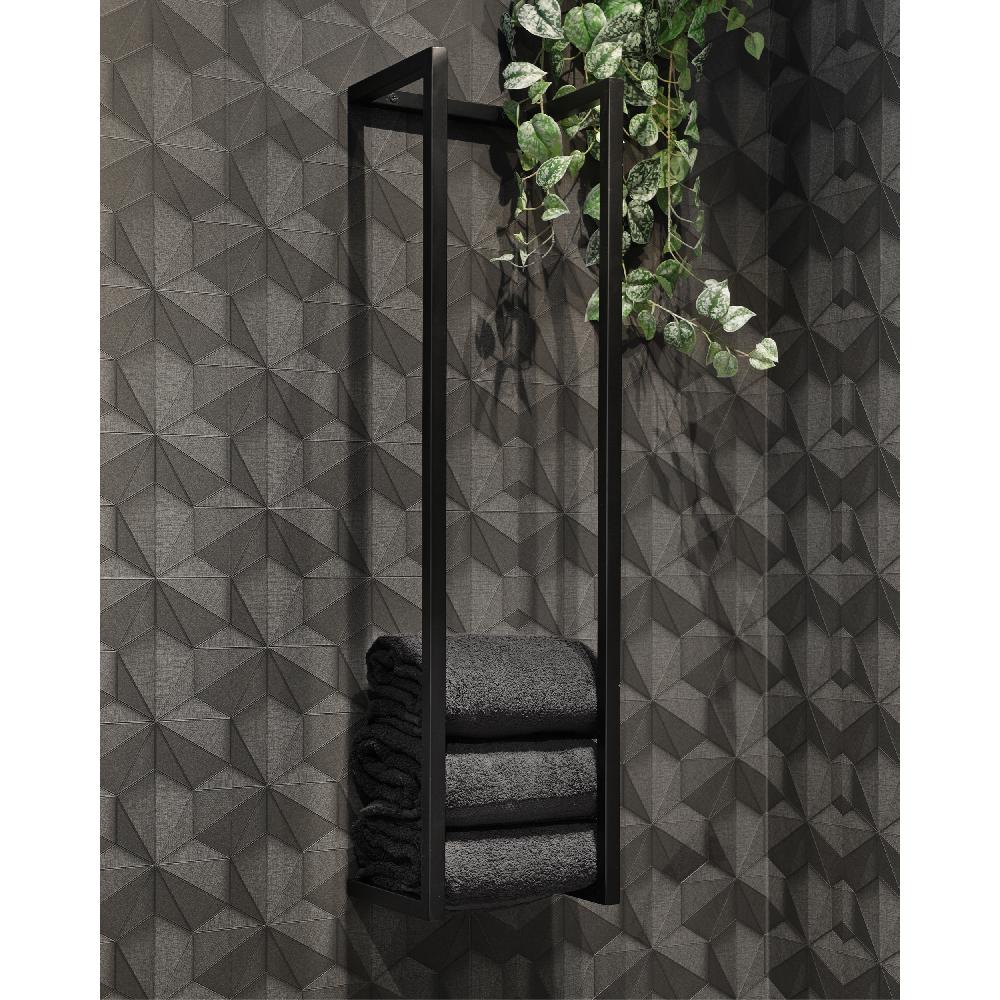 Differnz Differnz Handdoekdrager – 95 X 25 X 20 Cm – Powder Coated Steel – Mat Zwart