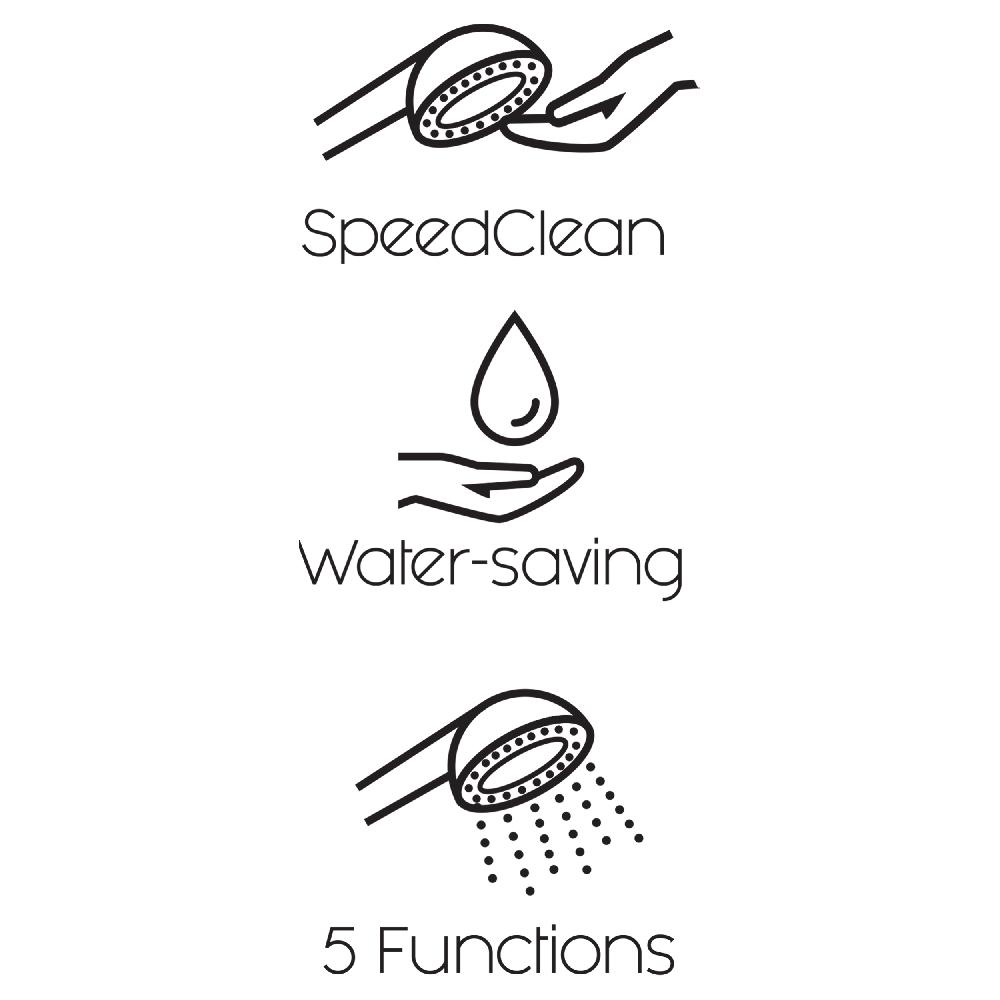 Differnz Differnz Handdouche – 5 Standen Met 1.5 M Slang – Chroom