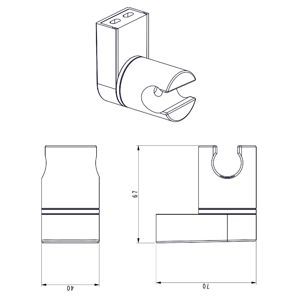 Differnz Differnz Handdouche Houder – Kantelbaar – Zwart