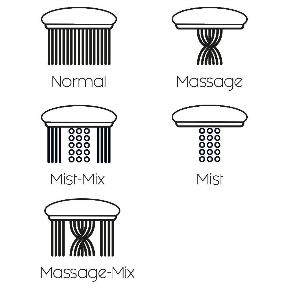 Differnz Differnz Handdouche – Set – Met Doucheslang – 5 Standen – Mat Zwart