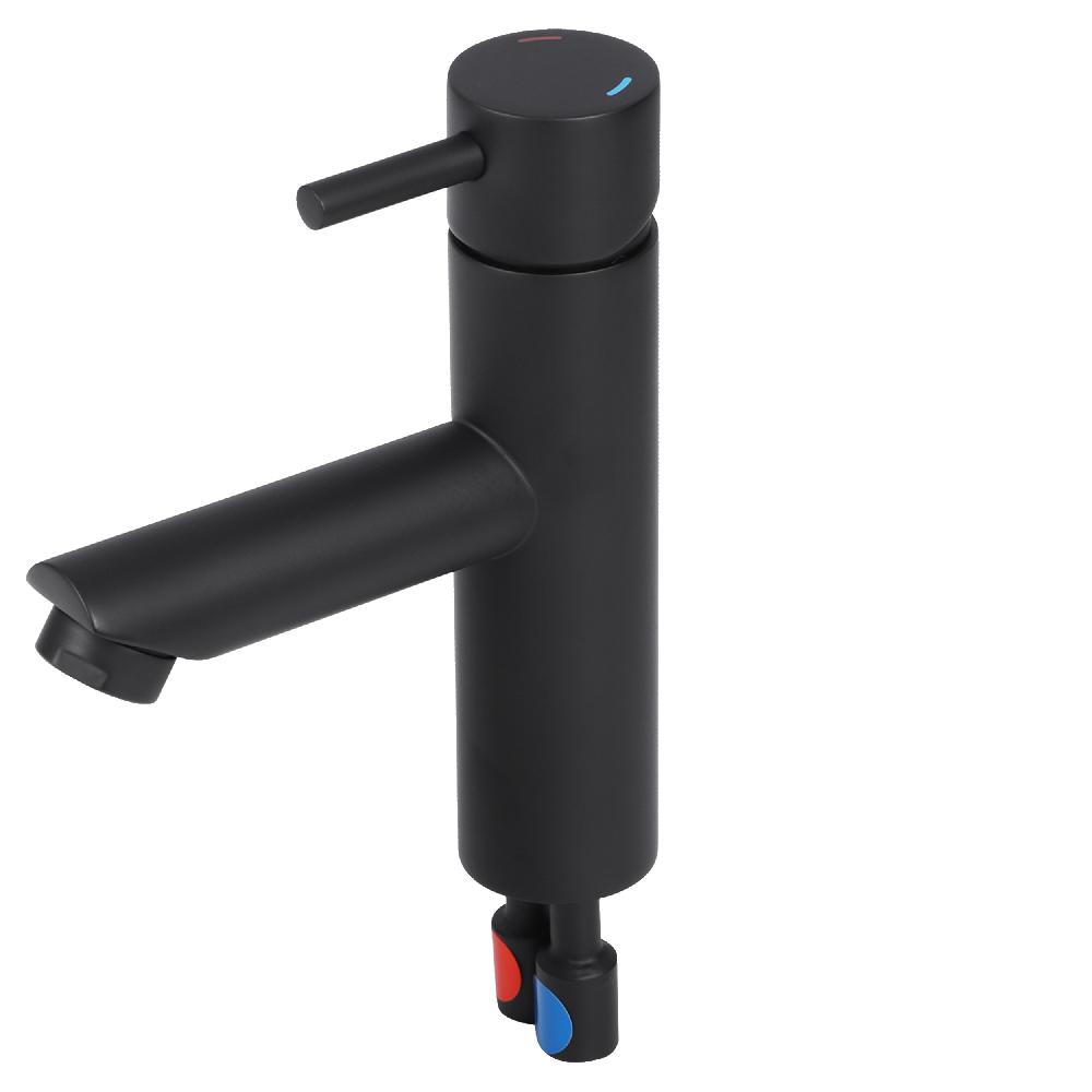 Differnz Differnz Helios Fonteinset – Keramiek Wit – Warm/koud Kraan Recht Mat Zwart – Kraan Rechts – Always Open Afvoerplug – 37.5 X 18.5 X 9 Cm