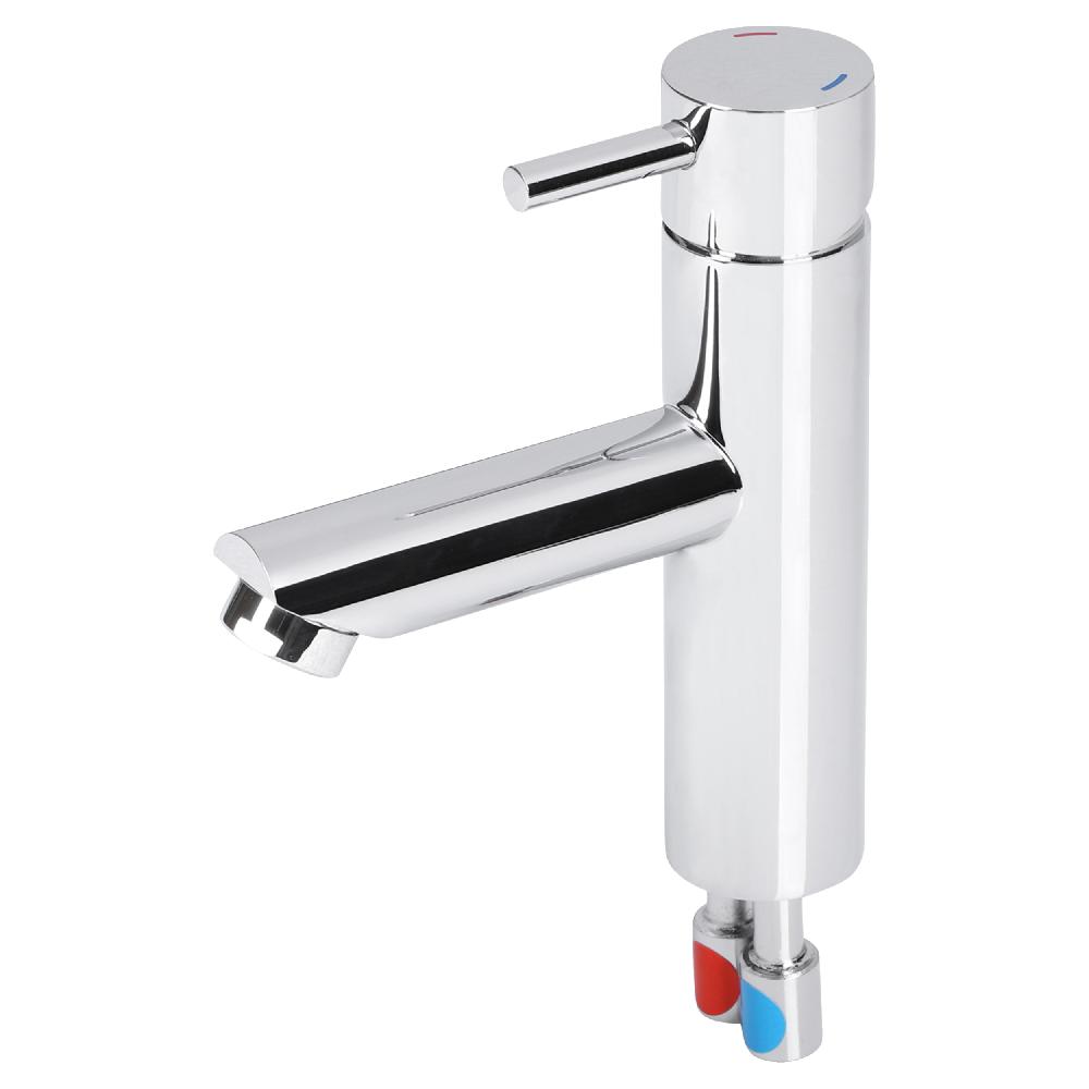 Differnz Differnz Helios Fonteinset – Keramiek Wit – Warm/koud Kraan Recht Chroom – Kraan Links – Always Open Afvoerplug – 37.5 X 18.5 X 9 Cm