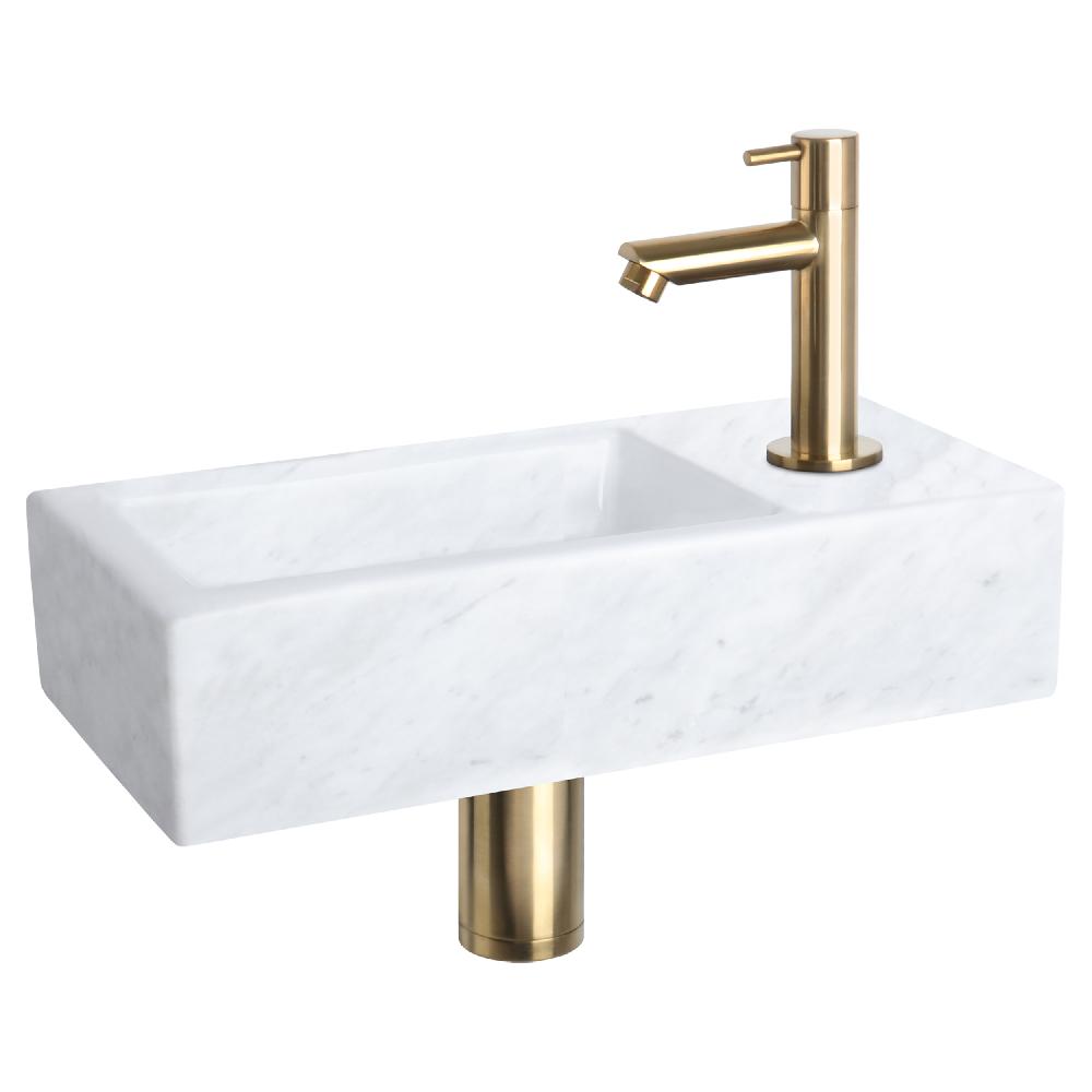 differnz Differnz Helios fonteinset – marmer – kraan recht mat goud – 37.5 x 18.5 x 9.5 cm