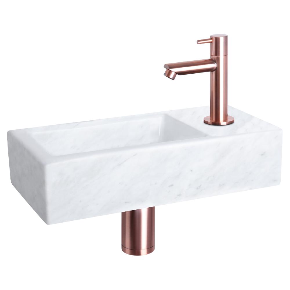 differnz Differnz Helios fonteinset – marmer – kraan recht rood koper – 37.5 x 18.5 x 9.5 cm