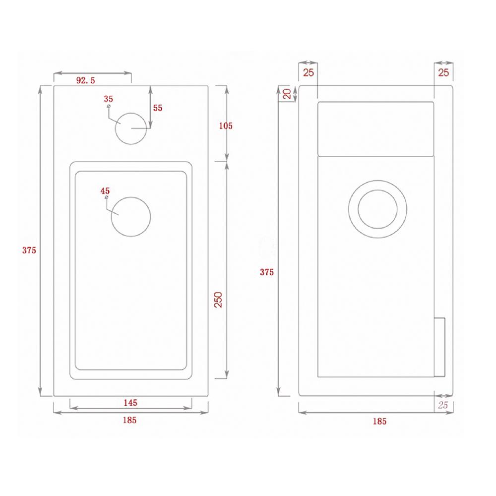Differnz Differnz Hura Fonteinset – Beton Donkergrijs – Kraan Recht Mat Chroom – 40 X 22 X 9 Cm