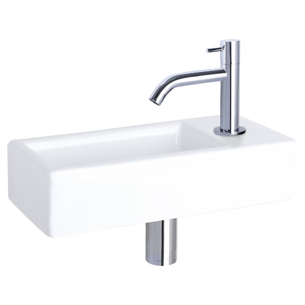 differnz Differnz Hura fonteinset – keramiek – kraan gebogen chroom – 40 x 22 x 9 cm