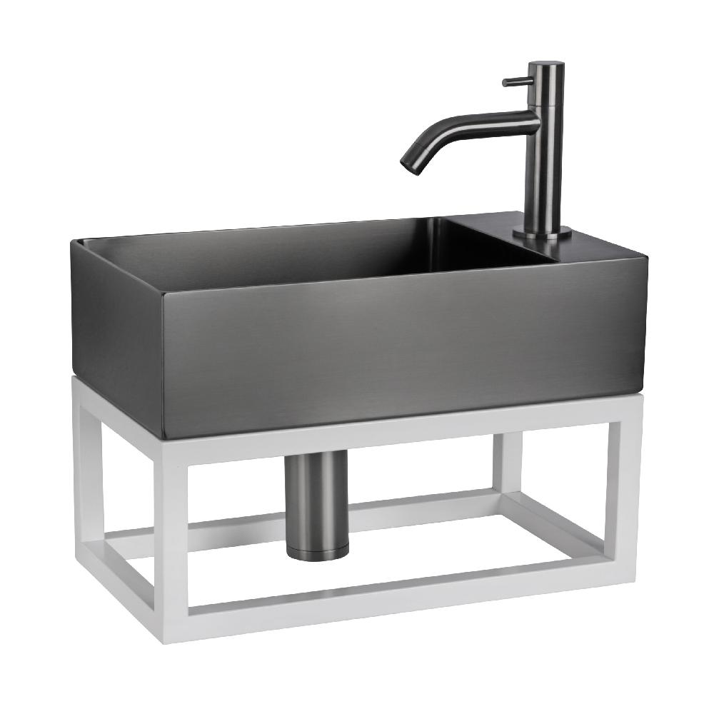 Differnz Differnz Hura L Handdoekhouder – 40 X 22 X 15 Cm – Powder Coated Steel – Mat Wit