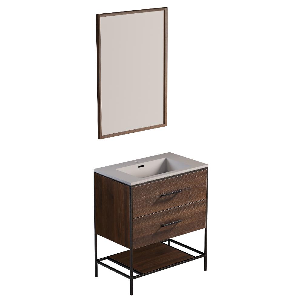 differnz Differnz Industrial badmeubelset – FSC® – 75 cm – walnut