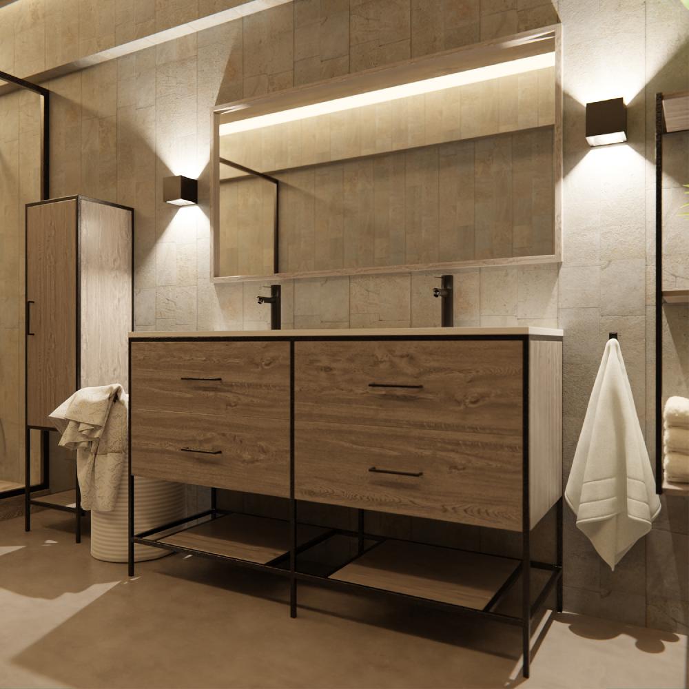 Differnz Differnz Industrial Wastafel – 140 X 46 Cm – Polybeton – Wit