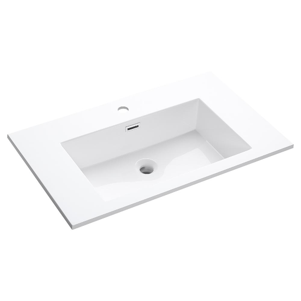 differnz Differnz Industrial wastafel – 75 x 46 cm – kunstmarmer – wit