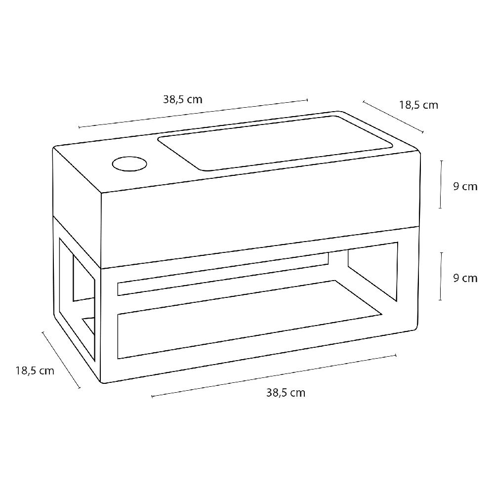 Differnz Differnz Jukon Fonteinset – Beton Donkergrijs – Kraan Gebogen Mat Zwart – 38.5 X 18.5 X 9 Cm – Met Handdoekrek Zwart