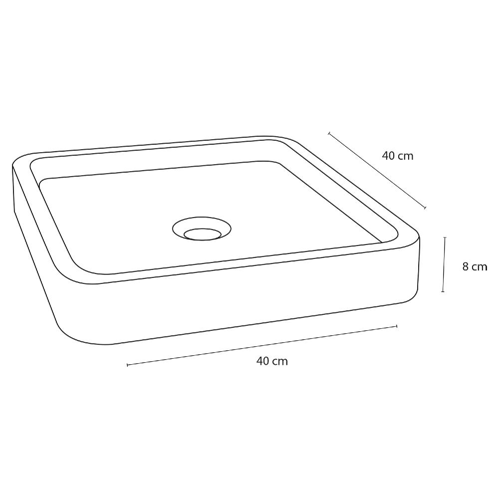 Differnz Differnz Jura Waskom – Beton Donkergrijs – Vierkant – Ø 40 X 7 Cm