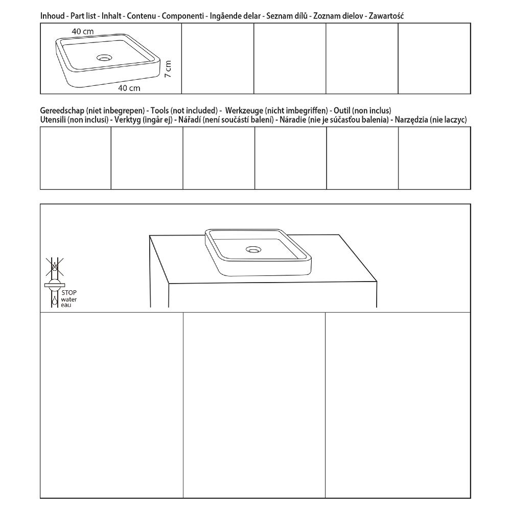 Differnz Differnz Jura Waskom – Beton Donkergrijs – Vierkant – Ø 40 X 7 Cm