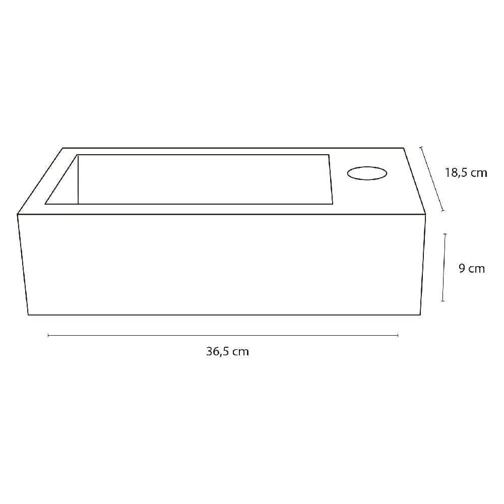 Differnz Differnz Juti Fonteinset – Beton Donkergrijs – Kraan Recht Mat Chroom – 38.5 X 18.5 X 9 Cm