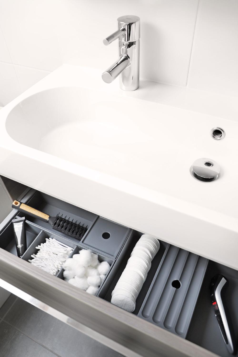 Differnz Differnz Lade Organizer – Met Deksel – 32 X 11 X 6 Cm – Grijs