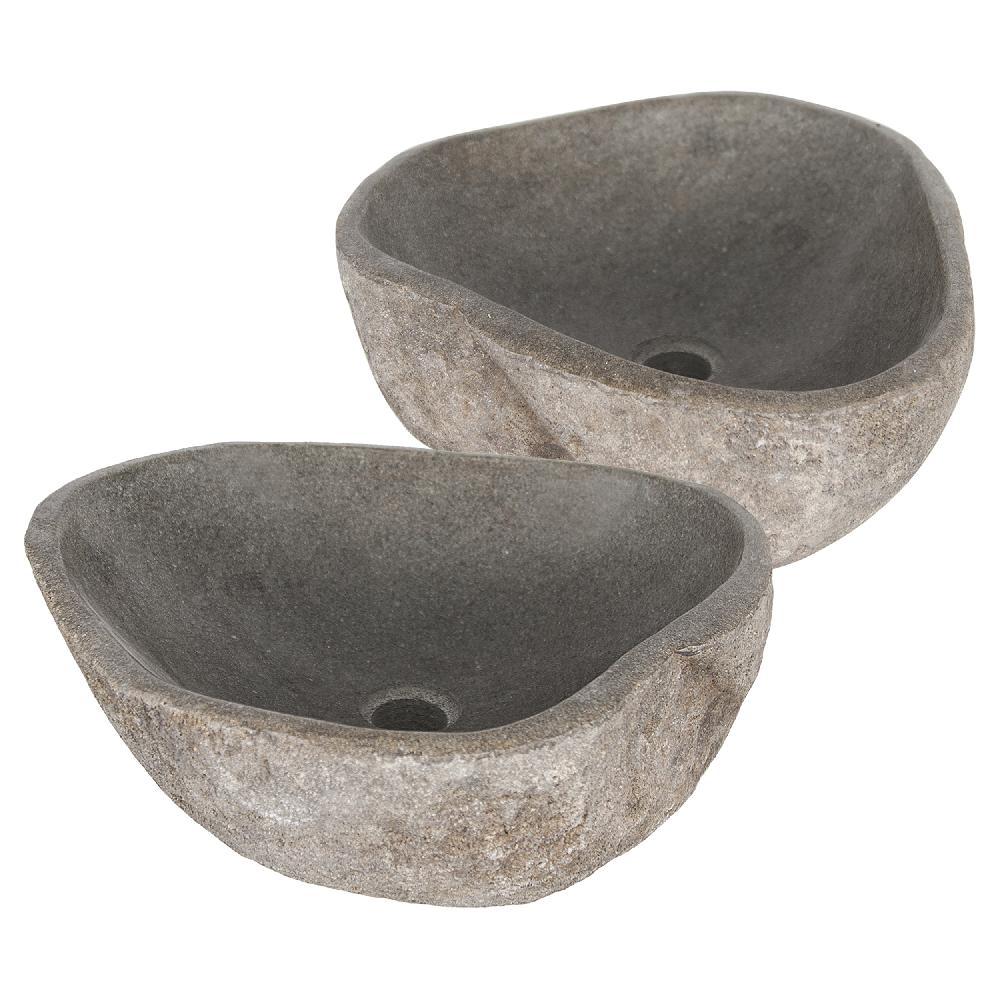 differnz Differnz Lombok – waskom – duo – Ø 40 – 50 cm – riviersteen