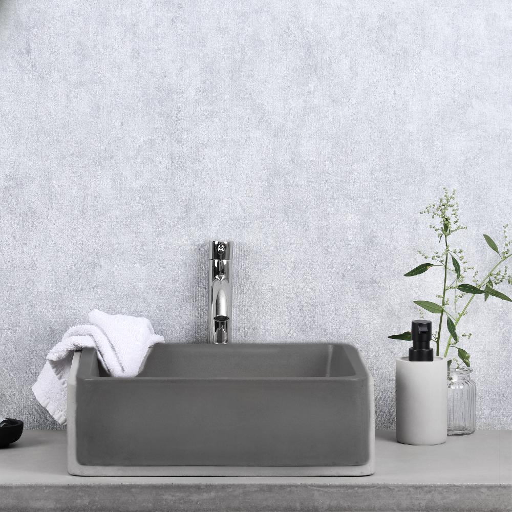 Differnz Differnz Marba Wastafel – Ø 40 Cm – Beton – Donkergrijs