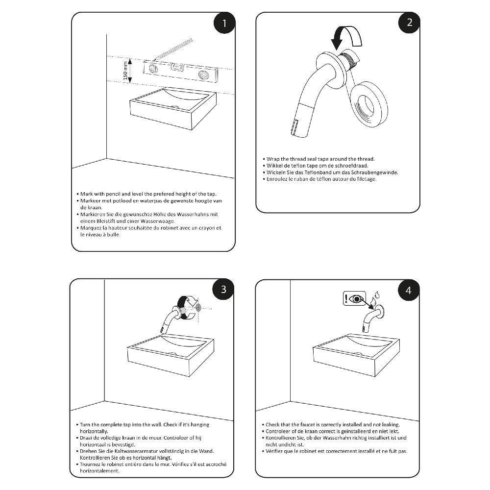 Differnz Differnz Muurkraan – Koudwater – 11 Cm – Mat Zwart
