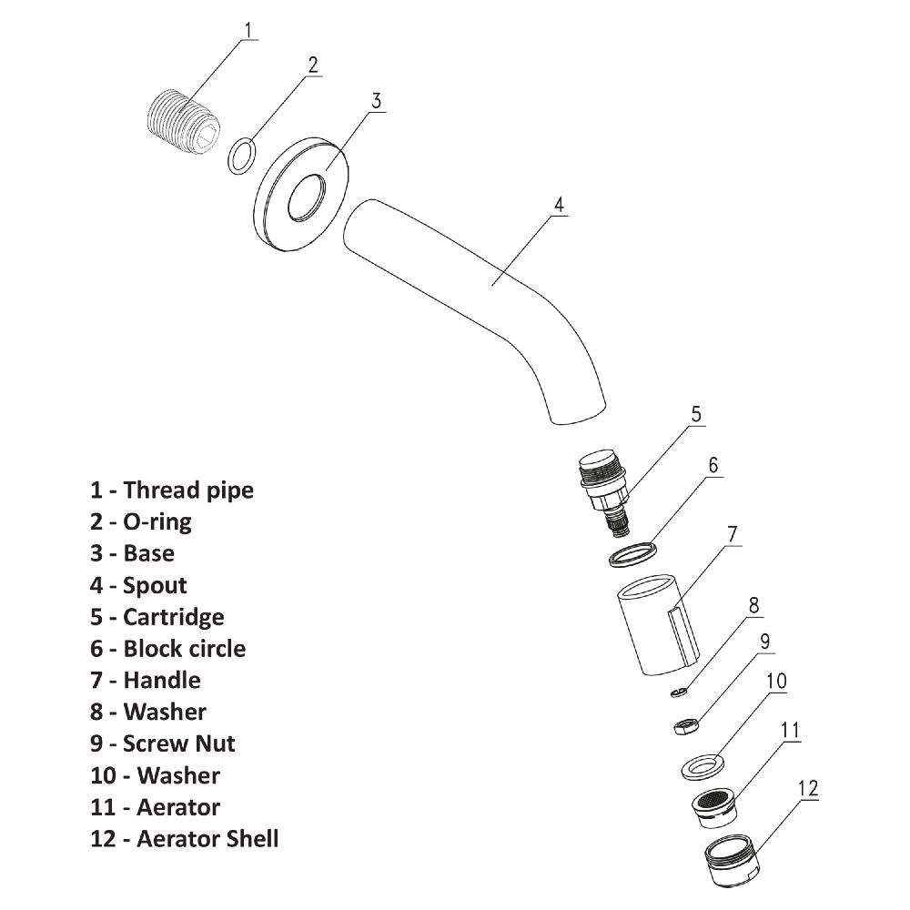 Differnz Differnz Muurkraan – Koudwater – 14.5 Cm – Mat Wit
