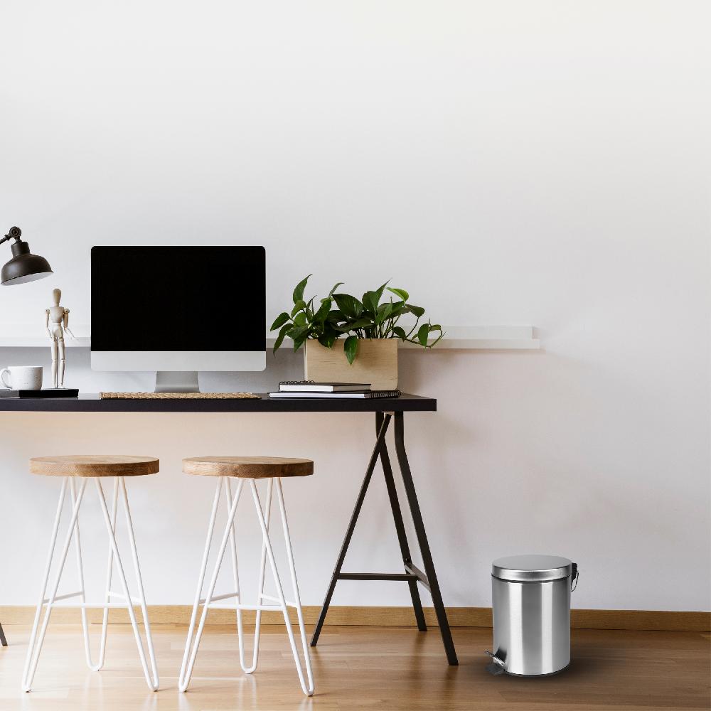 Differnz Differnz Pedaalemmer – 5 Liter – 20 X 27.5 Cm – Mat Chroom