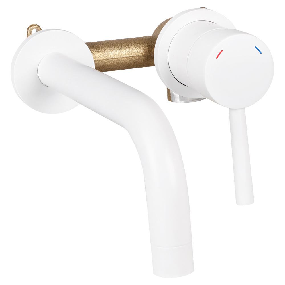 Differnz Differnz Ravano Fonteinset – Beton – Donkergrijs – Inbouw Muurkraan – Warm/koud – Mat Wit