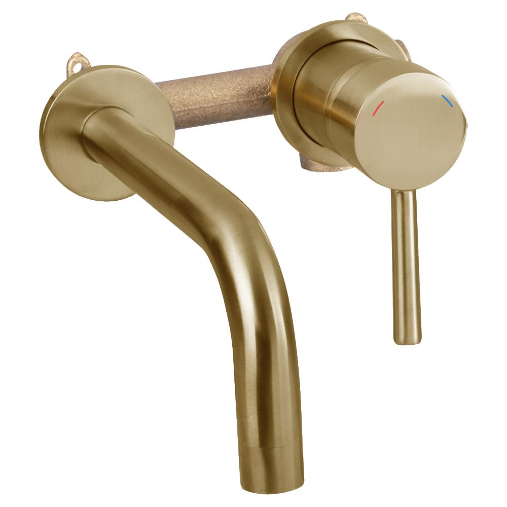 Differnz Differnz Ravano Fonteinset – Beton – Donkergrijs – Inbouw Muurkraan – Warm/koud – Mat Goud