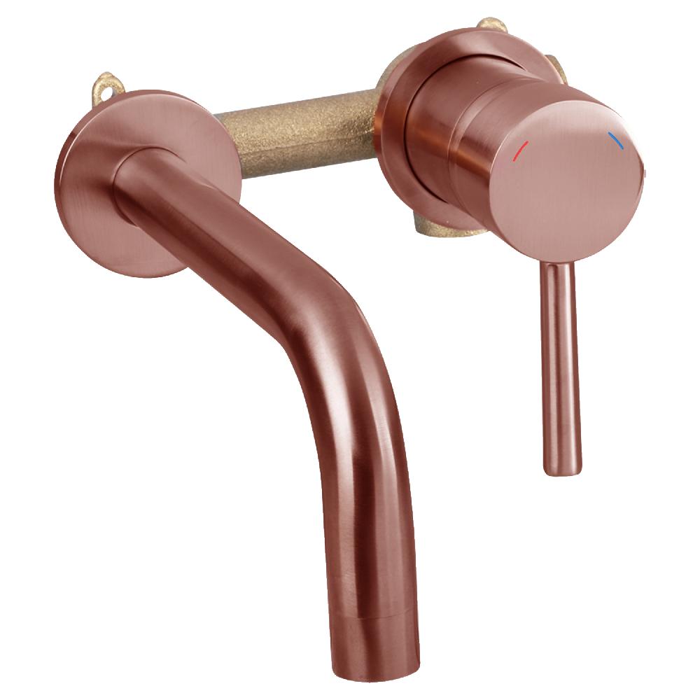 Differnz Differnz Ravano Fonteinset – Beton – Donkergrijs – Inbouw Muurkraan – Warm/koud – Rood Koper