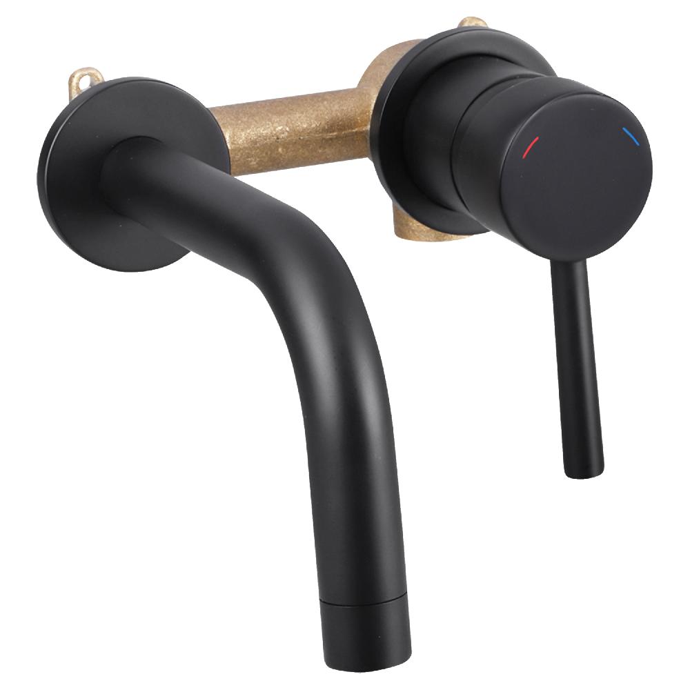 Differnz Differnz Ravano Fonteinset – Beton – Donkergrijs – Inbouw Muurkraan – Warm/koud – Mat Zwart