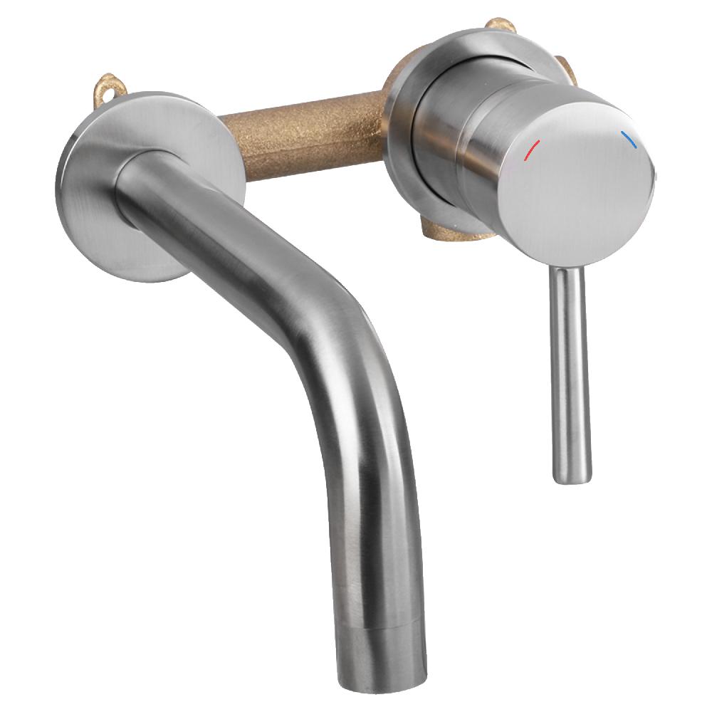 Differnz Differnz Ravano Fonteinset – Beton – Donkergrijs – Inbouw Muurkraan – Warm/koud – Mat Chroom